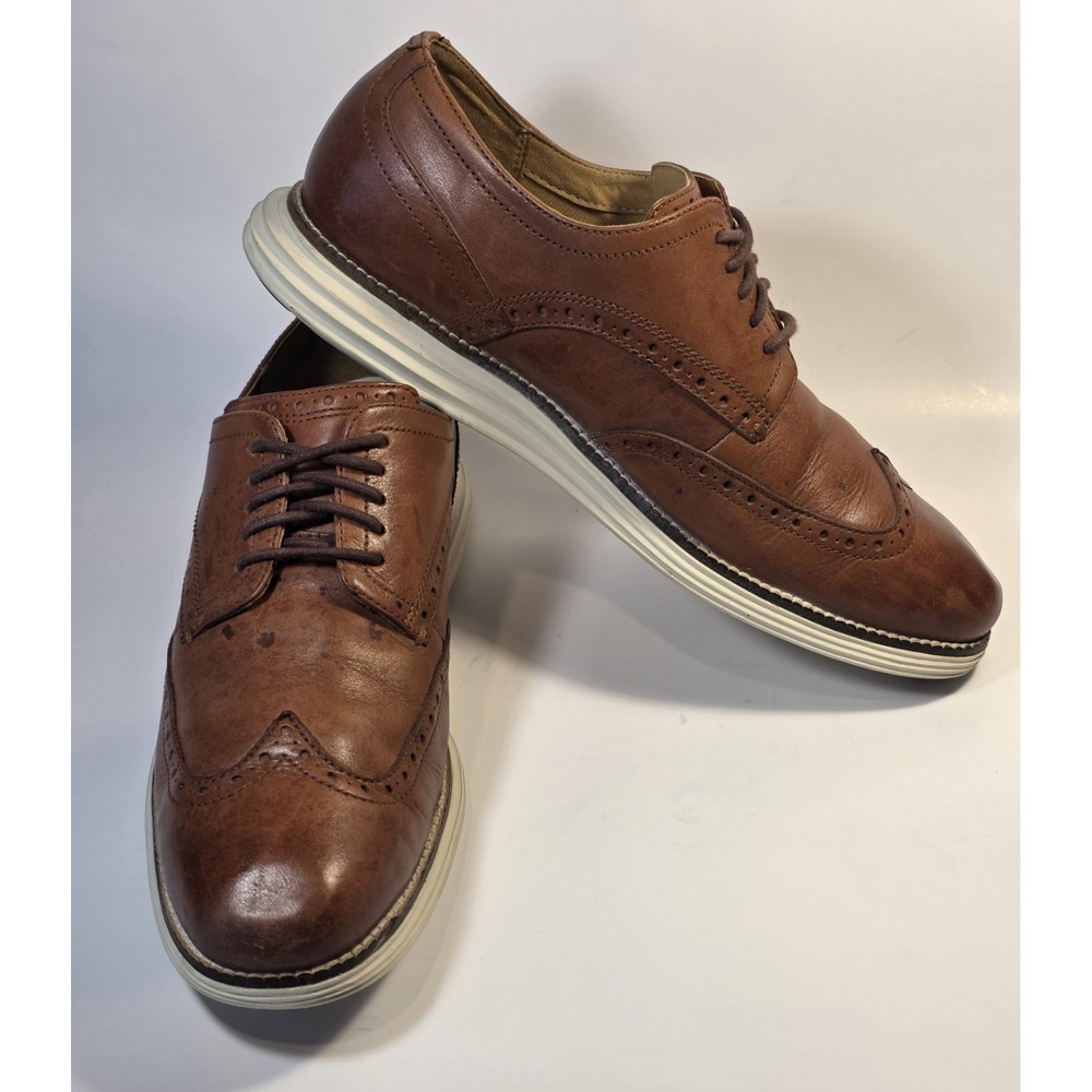Cole Haan OriginalGrand Wingtip Oxford C26471 Mens 9M Brown Casual Leather Shoes - Picture 7 of 11